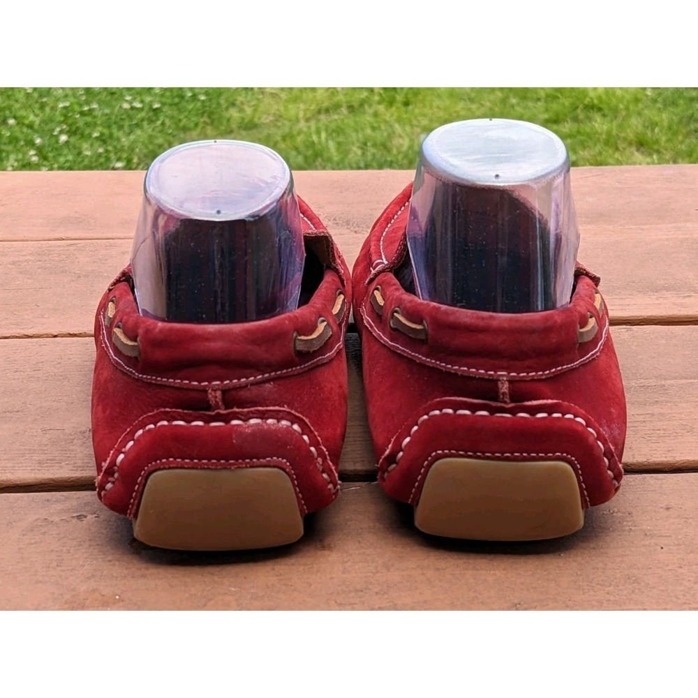 1901 Red Leather Comfort Casual Loafers Men's 10M Driving Shoe Footwear - Picture 4 of 11